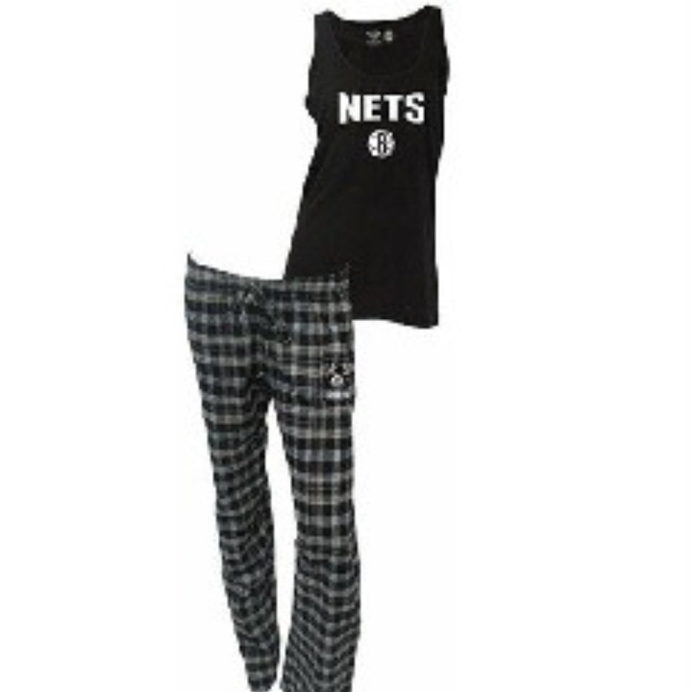 College Concepts Women's Brooklyn Nets Tank and Pajama Pants Set SMALL